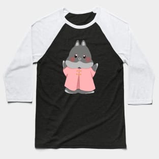 Happy Joyful Sean Black Pink Rabbit | Bunniesmee Baseball T-Shirt